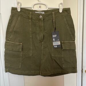 Primark Olive Green Denim Skirt